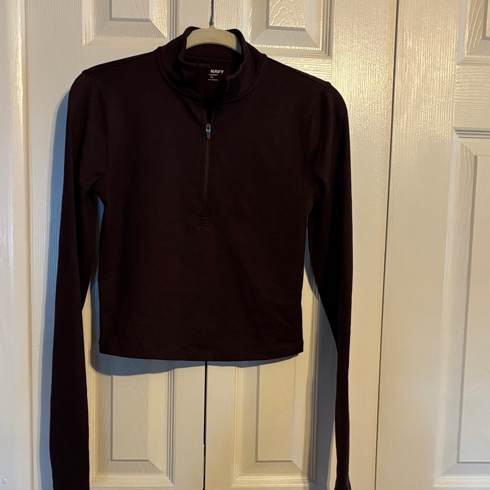 Old Navy cloudcomfy eggplant Quarter-Zip Women's Sweatshirt size XS NWOT